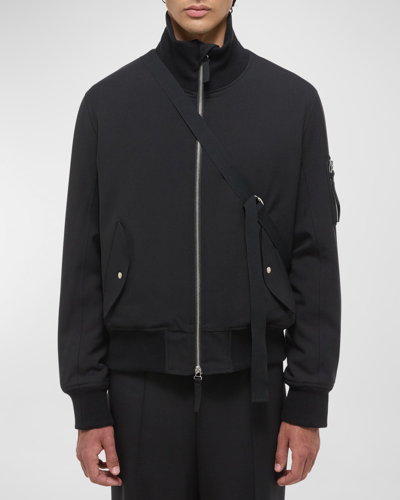 Helmut Lang Men's Seatbelt Bomber Jacket In Black