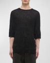 HELMUT LANG MEN'S CRUSHED KNIT T-SHIRT