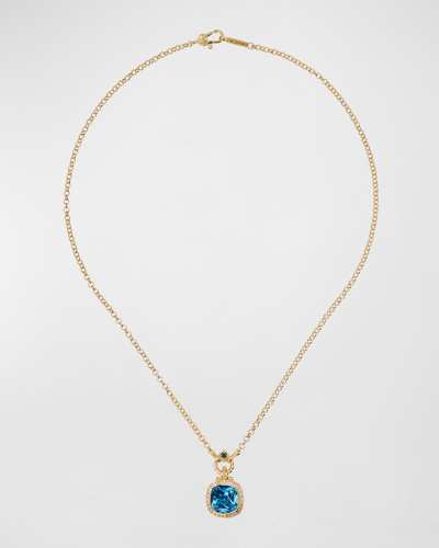 Konstantino Brown Diamond, Citrine And White Topaz Necklace, 18"l In 15 Blue