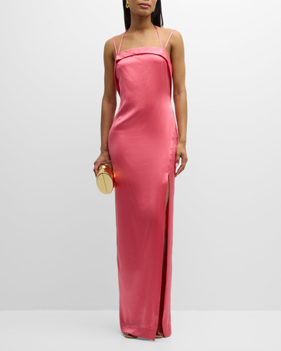 Cult Gaia Strappy Backless Column Gown In Blossom