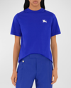 Burberry Ekd Embroidered Tee, Blue In Knight