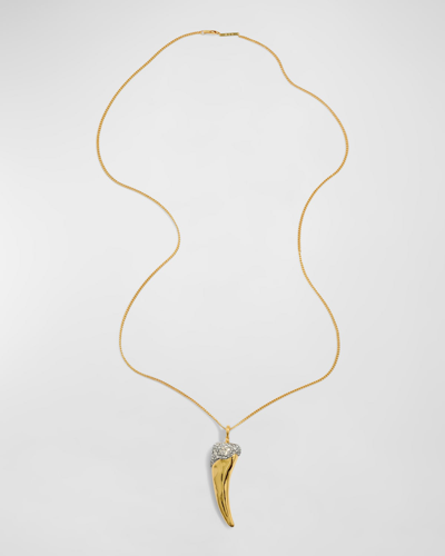 Alexis Bittar Solanales Crystal Horn Long Necklace In Gold