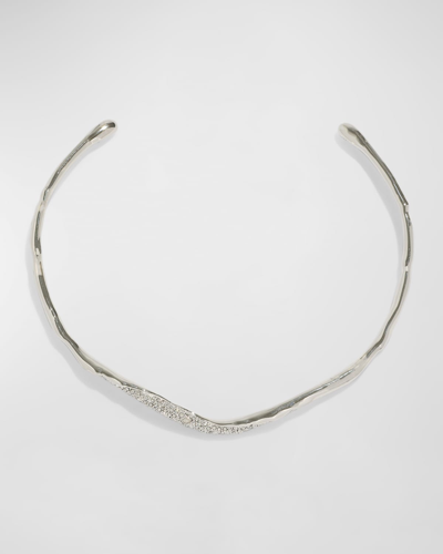 Alexis Bittar Solanales Crystal Skinny Collar In Metallic