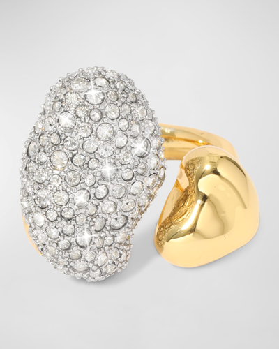 Alexis Bittar Solanales Crystal Pebble Ring In Gold/crystal