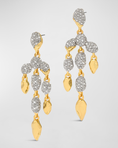 Alexis Bittar Solanales Crystal Pebble Chandelier Earrings In Gold