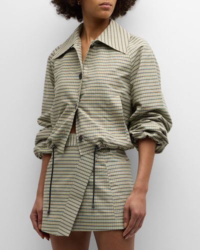 Rails North Mini Check Twill Jacket In Sage Mini Check