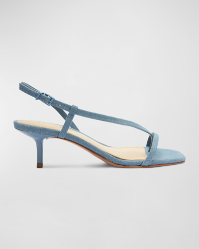 Schutz Heloise Thong Slingback Sandals In Azul