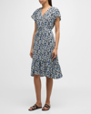 RAILS KIKI FLORAL V-NECK MIDI DRESS