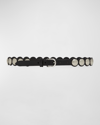 ISABEL MARANT GIAVI SLIM STUDDED LEATHER BELT