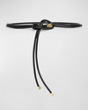 Isabel Marant Silvia Tied Leather Belt In Black Gold