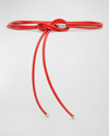 Isabel Marant Silvia Tied Leather Belt In Red Silver
