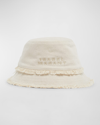 Isabel Marant Bergen Denim Bucket Hat In Ecru