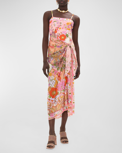 Camilla Clever Clogs Long Sarong Coverup In Pink