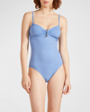 Vilebrequin Lucette Push-up Swimsuit In Bleu Jean