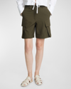 Jw Anderson Tailored Wool Cargo Shorts In Olive