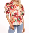 Eva Franco Palmira Top In Wild Poppies In Multi