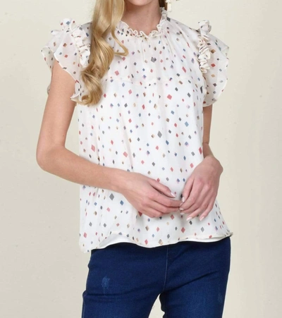 Eva Franco Heidi Chiffon Top In Funfetti Print In Multi