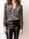 SUNCOO LANNA LEOPARD BLOUSE IN BROWN