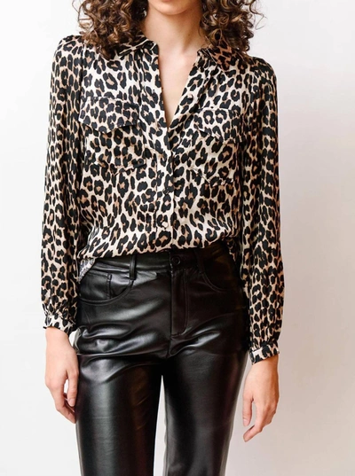 Suncoo Lanna Shirt In Beige Leopard In Neturals