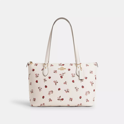 Coach Outlet Gallery Tote With Ladybug Floral Print In White
