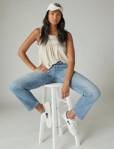 Lucky Brand Women's Lace Trim Tank In White