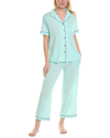 FLORA BY FLORA NIKROOZ 2PC KNIT NOTCH COLLAR CAPRI PAJAMA SET