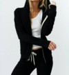 Monrow Supersoft Zip Up Hoodie In Black