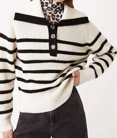 Suncoo Patski Striped Knit In Blanc Casse In White