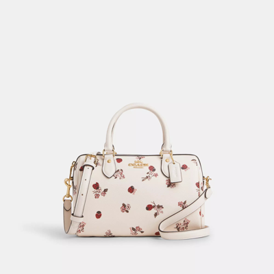 Coach Outlet Rowan Satchel With Ladybug Floral Print In White