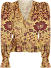 Ulla Johnson Women Ren Peplum Top Blouse In Amber In Brown