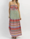 Davi & Dani Kahuna Halter Maxi Dress In Blue In Blue