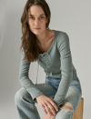 LUCKY BRAND WOMEN'S LACE UP LONG SLEEVE TOP