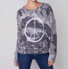 Charlie B Printed Sweater In Charcoal In Pink