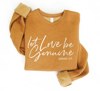 OAT COLLECTIVE WOMEN'S LET LOVE BE GENUINE PULLOVER IN MUSTARD