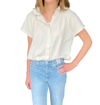 A SHIRT THING STELLA BABY CORD CAP SLEEVE TOP IN IVORY