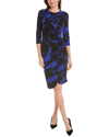 JOSEPH RIBKOFF ABSTRACT MIDI DRESS