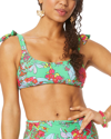 Roller Rabbit Ashbury Floral Tie Shoulder Bralette In Green