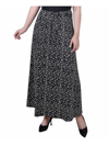 NY COLLECTION PETITES WOMENS POLKA DOT BELTED MAXI SKIRT