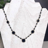 Pink Panache Women's Faceted Beaded Necklace In Black In Black