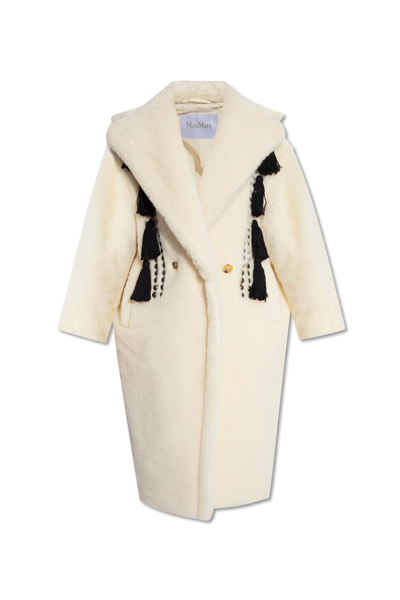 Max Mara Demetra Teddy Bear Icon Coat In Alpaca And Wool In Cream