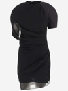 Jacquemus Castagna Gathered Draped Crepe Mini Dress In Black