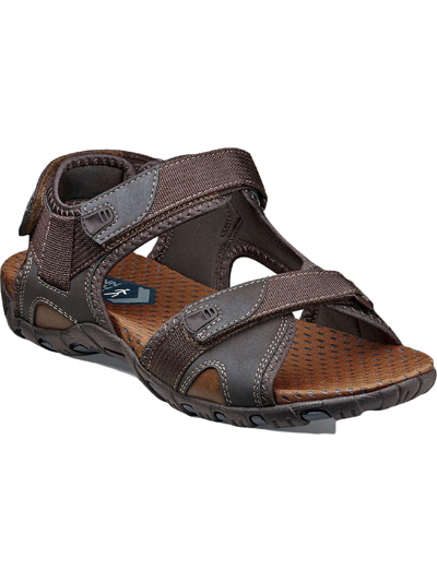 Nunn Bush Rio Bravo Mens Casual Ankle Strap Footbed Sandals In Brown