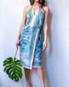 Eva Franco Botanical Skirt Set In Teal/pink In Multi