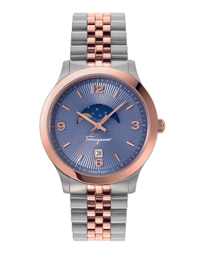 Ferragamo Duo Moonphase Bracelet Watch In Multi