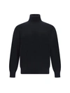 Brunello Cucinelli Men's Cashmere Turtleneck Sweater In Nero+grigio Scuro