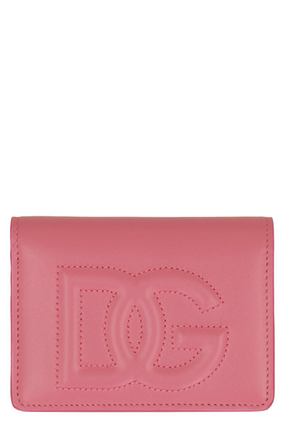 Dolce & Gabbana Compact Continental Calfskin Wallet In Purple