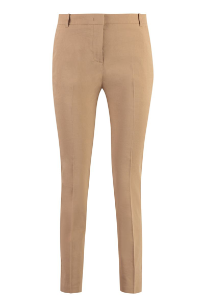 Pinko Milano Slim-cut Trousers In Mousse De Moca