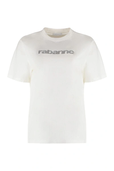 Rabanne 亮片logo T恤 In White