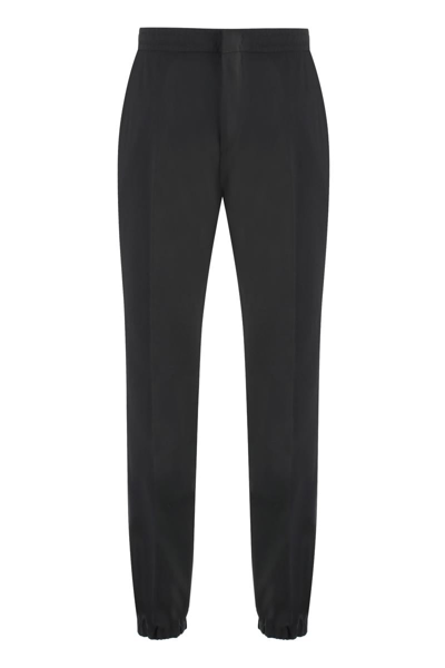 Zegna Wool Jersey Trousers In Black