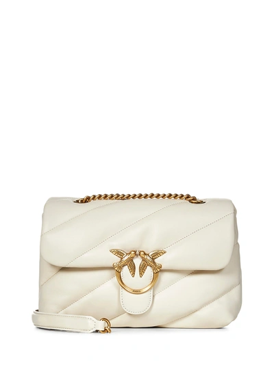 Pinko Mini Love Bag Puff Maxi Quilt In White+white-antique Gold